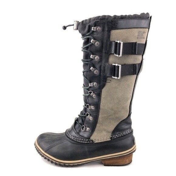 Sorel Conquest Carly II Tall Leather Suede Waterproof Winter Boots Outdoor Snow - Picture 1 of 15